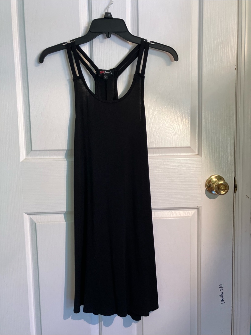 Poof! Black Strappy Racerback Midi Dress